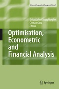 Cover: Optimisation, Econometric and Financial Analysis - Springer