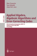 Bild: Applied Algebra, Algebraic Algorithms and Error-Correcting Codes - Springer