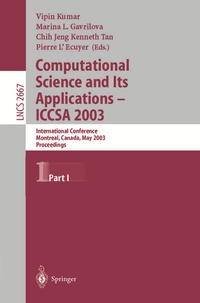 Enlarge image Cover: Computational Science and Its Applications - ICCSA 2003 - Springer