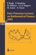 Cover: Paris-Princeton Lectures on Mathematical Finance 2002 - Springer