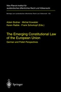 Cover: The Emerging Constitutional Law of the European Union - Springer