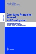 Cover: Case-Based Reasoning Research and Development - Springer