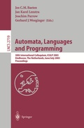 Cover: Automata, Languages and Programming - Springer