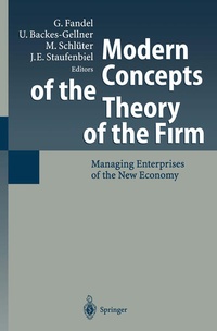 Enlarge image Cover: Modern Concepts of the Theory of the Firm - Springer
