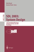 Cover: SDL 2003: System Design - Springer