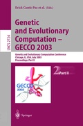 Cover: Genetic and Evolutionary Computation - GECCO 2003 - Springer