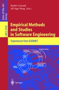 Cover: Empirical Methods and Studies in Software Engineering - Springer
