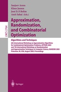 Cover: Approximation, Randomization, and Combinatorial Optimization. Algorithms and Techniques - Springer