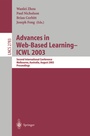 Cover: Advances in Web-Based Learning -- ICWL 2003 - Springer