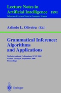 Cover: Grammatical Inference: Algorithms and Applications - Springer