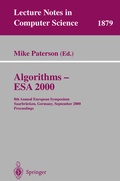 Cover: Algorithms - ESA 2000 - Springer