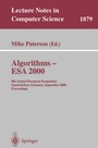 Cover: Algorithms - ESA 2000 - Springer