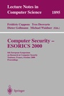Cover: Computer Security - ESORICS 2000 - Springer