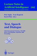 Cover: Text, Speech and Dialogue - Springer