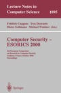 Cover: Computer Security - ESORICS 2000 - Springer