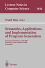 Cover: Semantics, Applications, and Implementation of Program Generation - Springer