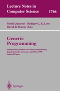 Cover: Generic Programming - Springer