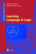 Cover: Learning Language in Logic - Springer