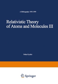 Abbildung von: Relativistic Theory of Atoms and Molecules III - Springer