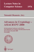 Cover: Advances in Cryptology - ASIACRYPT 2000 - Springer