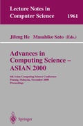 Cover: Advances in Computing Science - ASIAN 2000 - Springer
