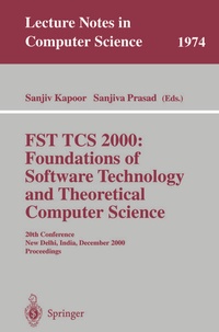 Enlarge image Cover: FST TCS 2000: Foundations of Software Technology and Theoretical Science - Springer