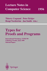 Enlarge image Cover: Types for Proofs and Programs - Springer