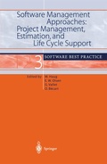 Cover: Software Management Approaches: Project Management, Estimation, and Life Cycle Support - Springer