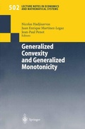 Cover: Generalized Convexity and Generalized Monotonicity - Springer