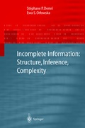 Cover: Incomplete Information: Structure, Inference, Complexity - Springer