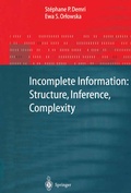 Cover: Incomplete Information: Structure, Inference, Complexity - Springer
