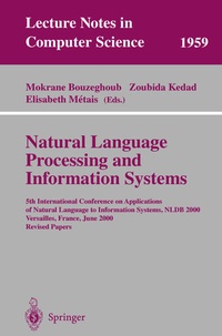 Enlarge image Cover: Natural Language Processing and Information Systems - Springer