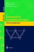 Cover: Constraints in Computational Logics: Theory and Applications - Springer