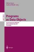 Cover: Programs as Data Objects - Springer