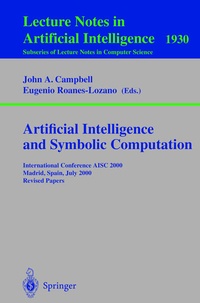Enlarge image Cover: Artificial Intelligence and Symbolic Computation - Springer