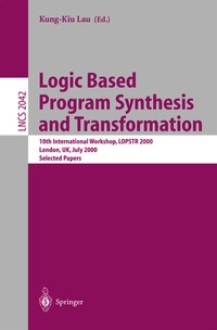 Enlarge image Cover: Logic Based Program Synthesis and Transformation - Springer