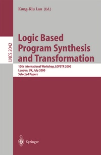 Enlarge image Cover: Logic Based Program Synthesis and Transformation - Springer