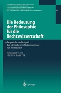 Cover: Die Bedeutung der Philosophie f&uuml;r die Rechtswissenschaft - Springer