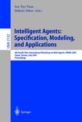 Cover: Intelligent Agents: Specification, Modeling, and Application - Springer