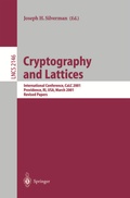 Cover: Cryptography and Lattices - Springer
