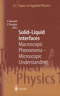 Cover: Solid-Liquid Interfaces - Springer
