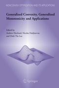 Cover: Generalized Convexity, Generalized Monotonicity and Applications - Springer