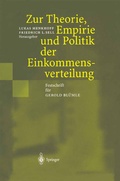 Cover: Zur Theorie, Empirie und Politik der Einkommensverteilung - Springer