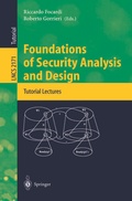 Cover: Foundations of Security Analysis and Design - Springer