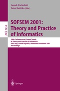 Cover: SOFSEM 2001: Theory and Practice of Informatics - Springer