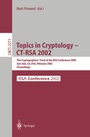 Cover: Topics in Cryptology - CT-RSA 2002 - Springer