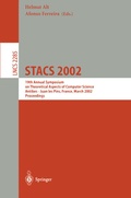 Cover: STACS 2002 - Springer