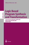 Cover: Logic Based Program Synthesis and Transformation - Springer