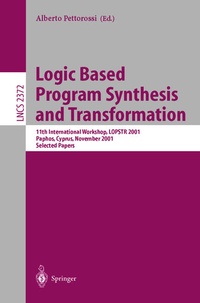 Enlarge image Cover: Logic Based Program Synthesis and Transformation - Springer