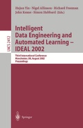 Cover: Intelligent Data Engineering and Automated Learning - IDEAL 2002 - Springer